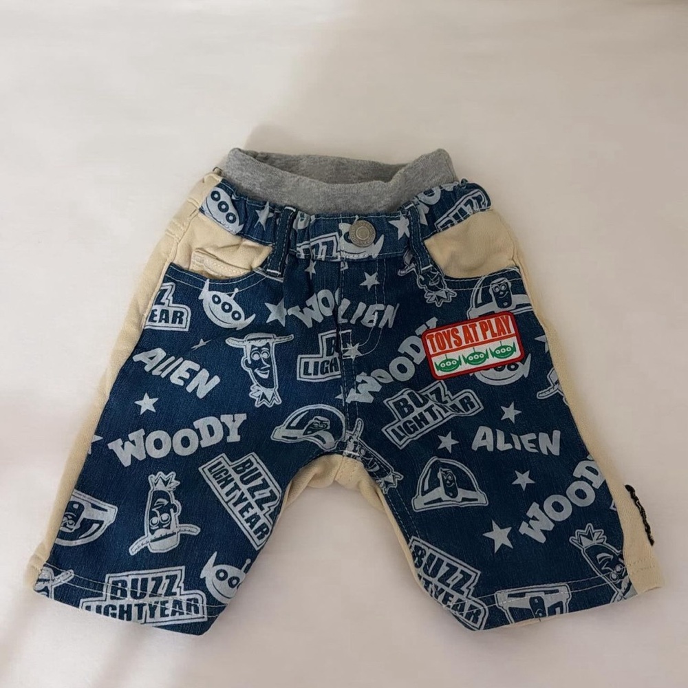 Toy Story baby doll woody alien buzz lightyear disney denim jean shorts boys